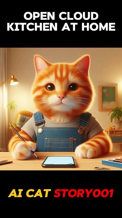 Cat open cloud kitchen ❤