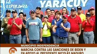 Yaracuyanos marchan en rechazo a las sanciones imperialistas contra Venezuela