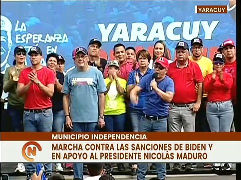 Yaracuyanos marchan en rechazo a las sanciones imperialistas contra Venezuela