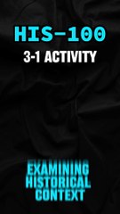 Exploring Historical Context: HIS-100 3-1 Activity Guide
