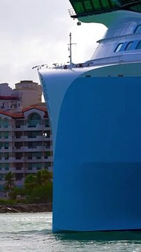 Bow of Royal Caribbean Icon Of The Seas departing Miami, Florida