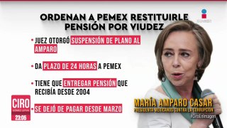 Ordenan a Pemex restituirle pensión por viudez a María Amparo Casar