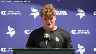 J.J. McCarthy talks about his first NFL practice