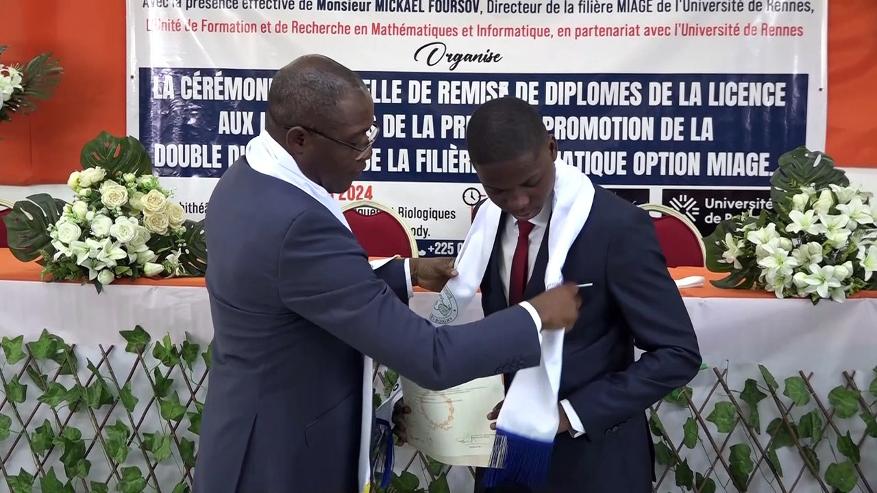 22 étudiants en Licence informatique option MIAGE de l’Université FHB reçoivent leurs diplômes