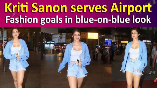 Kriti Sanon serves Airport Fashion goals in blue-on-blue look