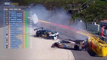 WEC 2024 6H Spa Race Hanson Al Arthy Crashes