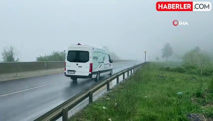 Bolu Dağı'nda sis ve yağış etkili oluyor