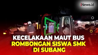 Diduga Rem Blong, Bus Wisata Rombongan SMK asal Depok Terguling di Subang