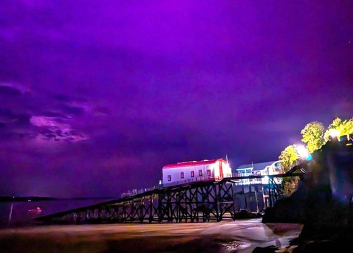 Spectacular display of Northern Lights over Tenby