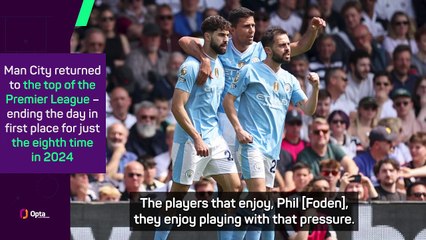 Table-toppers City thrive on pressure - Guardiola