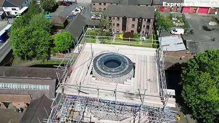 A glass dome has been fitted to the top of the Red House Glass Cone, Wordsley during renovation work.