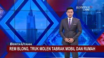 Diduga Rem Blong, Truk Molen Tabrak Mobil dan Rumah Warga di Semarang