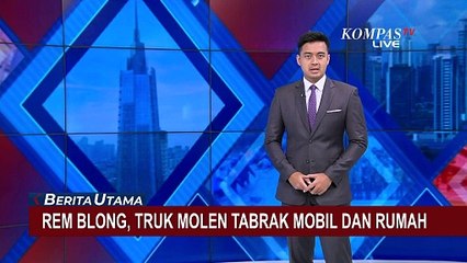 Diduga Rem Blong, Truk Molen Tabrak Mobil dan Rumah Warga di Semarang