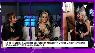 La reconocida modelo Alejandra Maglietti visitó Misiones y pasó por Malbec de Selva en Posadas