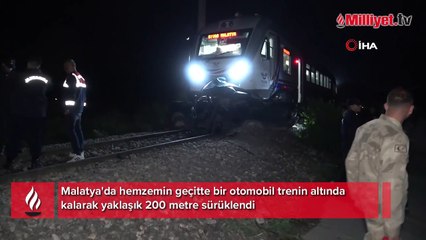 Malatya'da korkunç kaza! Trenin altında kalan aracın şoförü hayatını kaybetti
