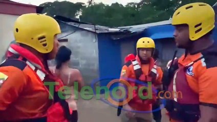 Desbordamiento del rio Jaya provoca inundaciones en Barrio Azul SFM