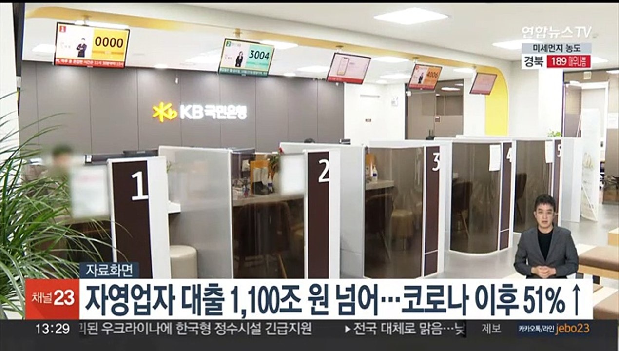 자영업자 대출 1천100조원 넘어…코로나 이후 51%↑