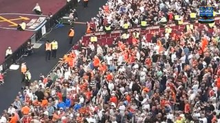 Luton Fans Brawl with Stewards in Violent Scenes at West Ham as Police are Forced to Intervene