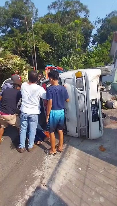the truck overturned