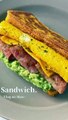 Breakfast Cheese, bacon, avocado, egg bun sandwich #cooking #recipe #kitchen #food #delicious