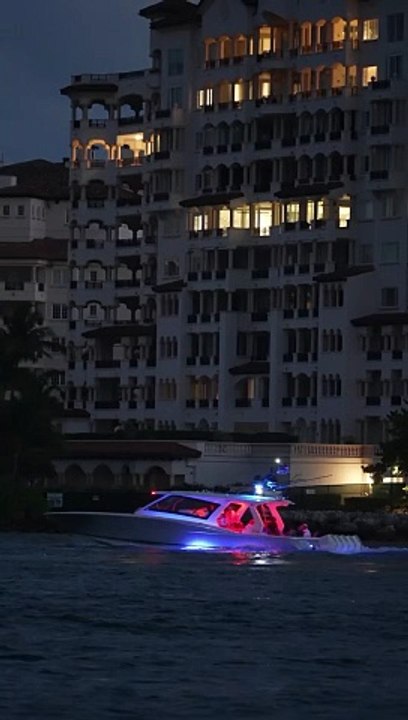 Amazing night capture of Scout Power Boat yesterday at Government Cut in Miami Beach, Florida