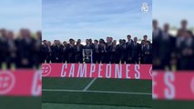 El REAL MADRID recibe el TROFEO de la Liga 36 en VALDEBEBAS
