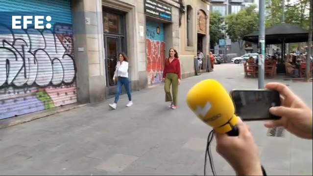 Jéssica Albiach llega a la sede de Comuns para seguir el resultado electoral