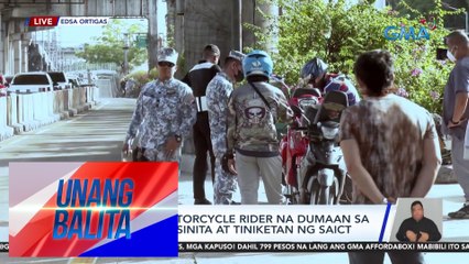 Nasa 6 na motorcycle rider na dumaan sa EDSA busway, sinita at tiniketan ng SAICT | UB
