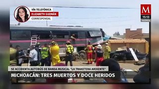 Un autobús de músicos se accidenta cobrando la vida de tres personas en Michoacán