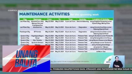 Brgy. Pag-ibig sa Nayon, 8 oras na mawawalan ng tubig dahil sa maintenance activity ng Maynilad | UB