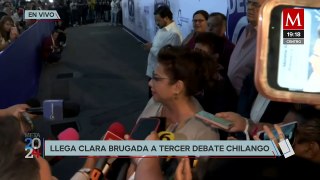 Clara Brugada se muestra confiada en su llegada al tercer debate capitalino