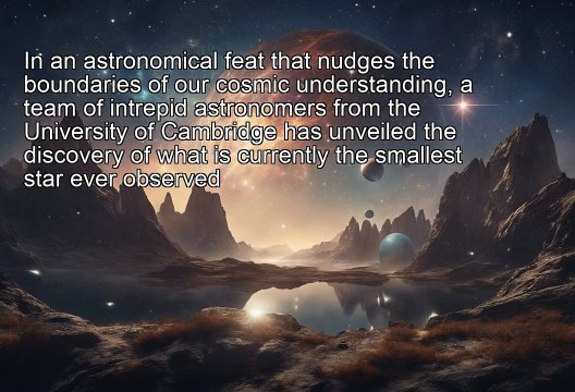 Unveiling the Smallest Star: Cosmic Marvels and Celestial Wonders