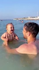 Beachgoing Baby Belly Laughing __ ViralHog