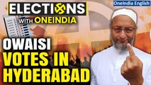 Asaduddin Owaisi Votes in Hyderabad As Fourth Phase of Lok Sabha Polls Kicks Off in Hyderabad| Watch