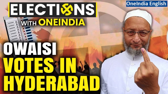 Asaduddin Owaisi Votes in Hyderabad As Fourth Phase of Lok Sabha Polls Kicks Off in Hyderabad| Watch