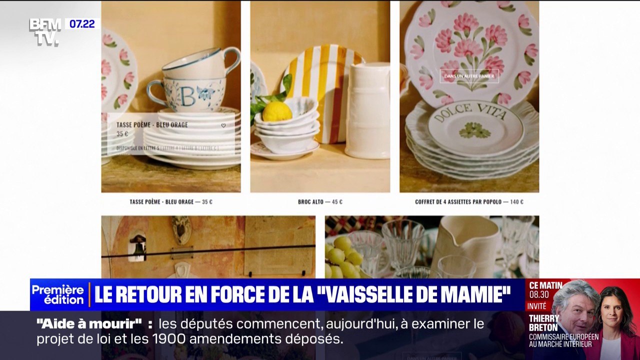 Dans les brocantes et les grands magasins, la "vaisselle de mamie" séduit de plus en plus les jeunes
