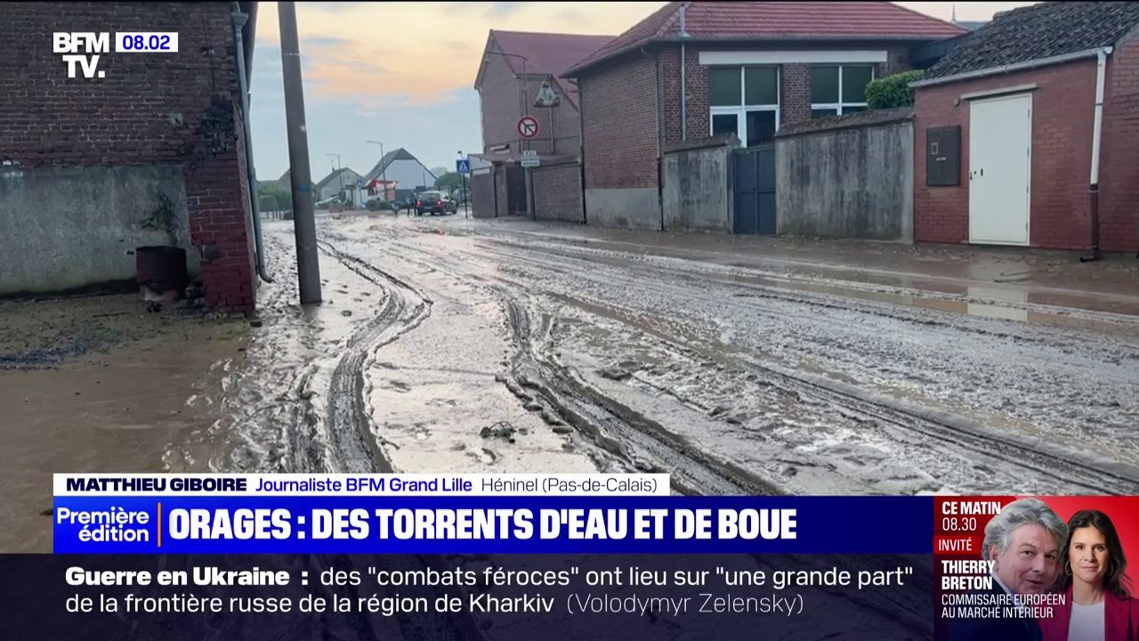 Pas-de-Calais: le village d'Héninel se réveille avec une importante coulée de boue causée par les orages