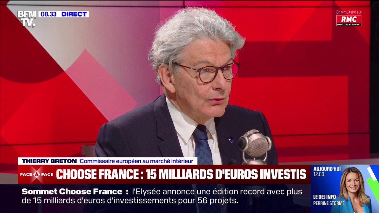 Thierry Breton, commissaire européen au marché intérieur: "La France est le numéro 1 en Europe en matière d'investissements étrangers"