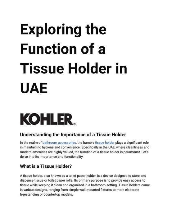Exploring the Function of a Tissue Holder in UAE