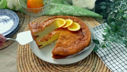 Tarta de yogur griego y naranja