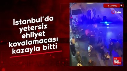 İstanbul’da yetersiz ehliyet kovalamacası kazayla bitti