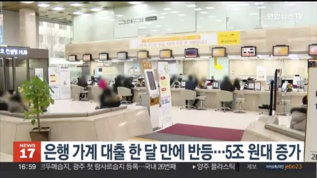 은행 가계대출 한 달 만에 반등…5조원대 증가