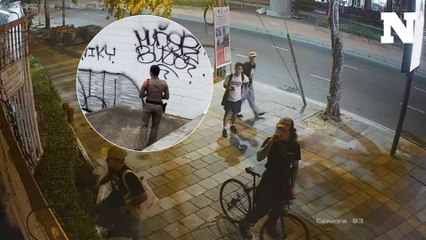 เปิดวงจรปิด 4 วัยรุ่น พ่นสีสเปรย์ "คริสตจักร" ภาพชัดปีนรั้วบุกรุกขึ้นดาดฟ้า