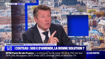 Christian Estrosi sur l'amende de 500 euros pour le port d'un couteau: "Cela ne s'applique pas à quelqu'un qui est en situation de délit"