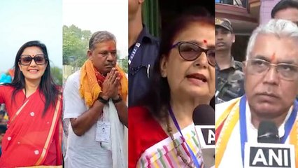 ভোটের দিনেও চেনা মেজাজে দিলীপ ঘোষ! বুথ পরিদর্শনে অমৃতা-শতাব্দী-অগ্নিমিত্রা