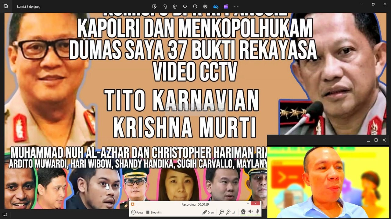 KOMISI 3 DPR RI HARUS PERIKSA REKAYASA VIDEO CCTV TITO KARNAVIAN DAN KRISHNA MURTI #kopisianida