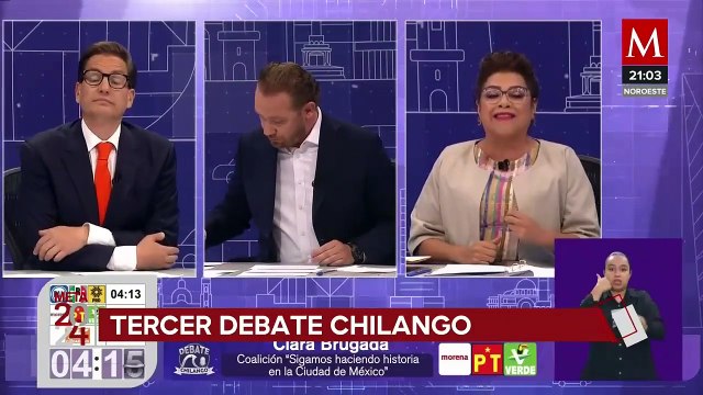 Clara Brugada en el tercer debate, propuestas y ataques en seguridad