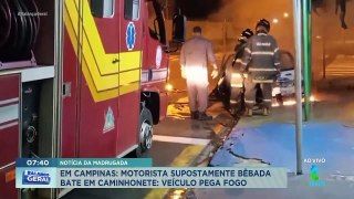 Batida entre dois veículos termina com carro incendiado no interior de São Paulo: suspeita que motorista do carro estava embriagado