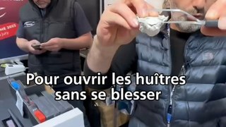L’idéal pour ouvrir les huîtres sans se blesser ✨ coutellerie Teymem (Note : Cette vidéo enregistrée à la Foire de Paris ne fait l’objet d’aucune contrepartie)