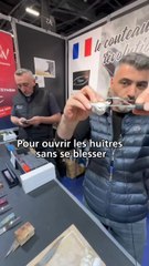 L’idéal pour ouvrir les huîtres sans se blesser ✨ coutellerie Teymem (Note : Cette vidéo enregistrée à la Foire de Paris ne fait l’objet d’aucune contrepartie)